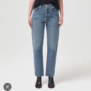 Agolde pinch-waist straight-leg jeans, size 26